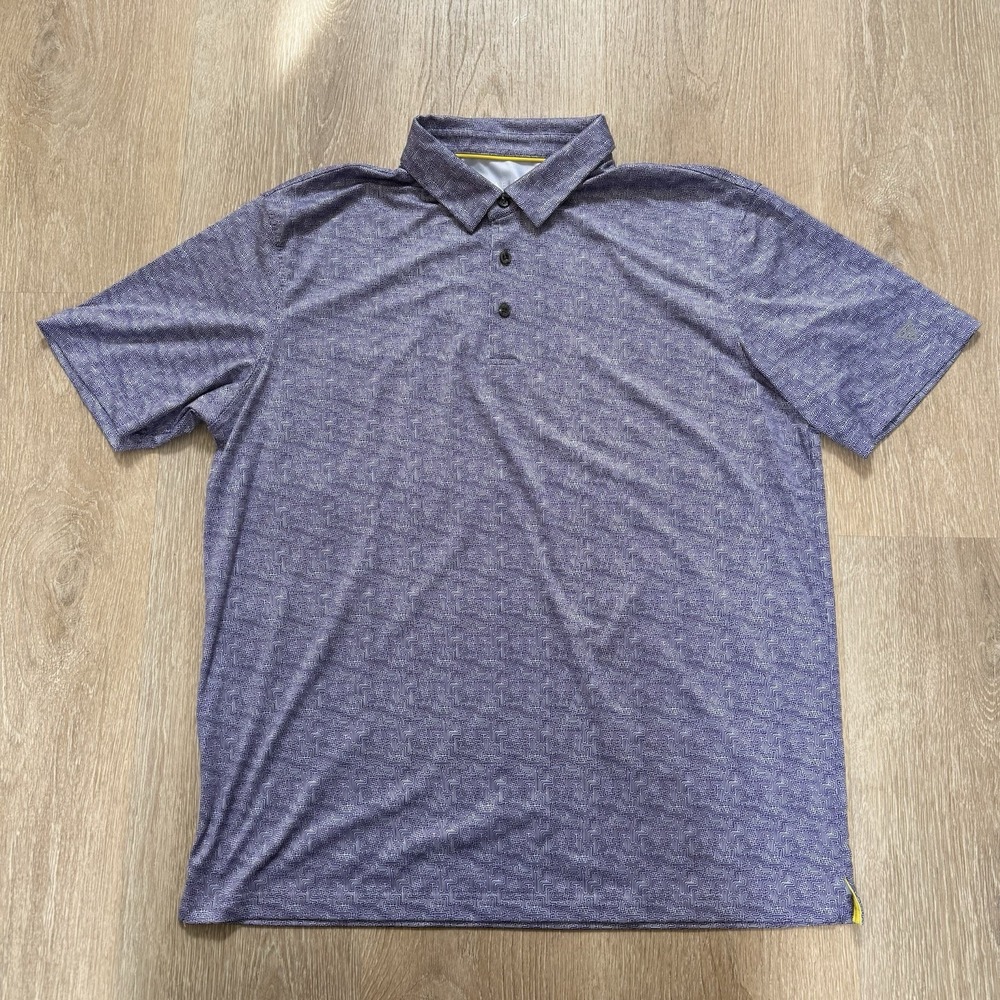MAELREG Polo Shirt Men XL Performance Golf Maze‎ Purple Print